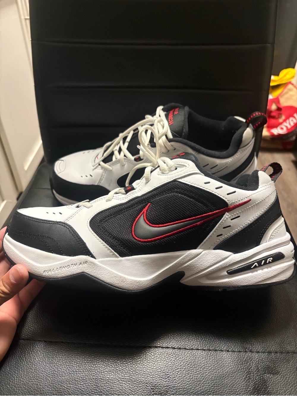 Nike Men's Black White and Red Retro Athletic Sneakers